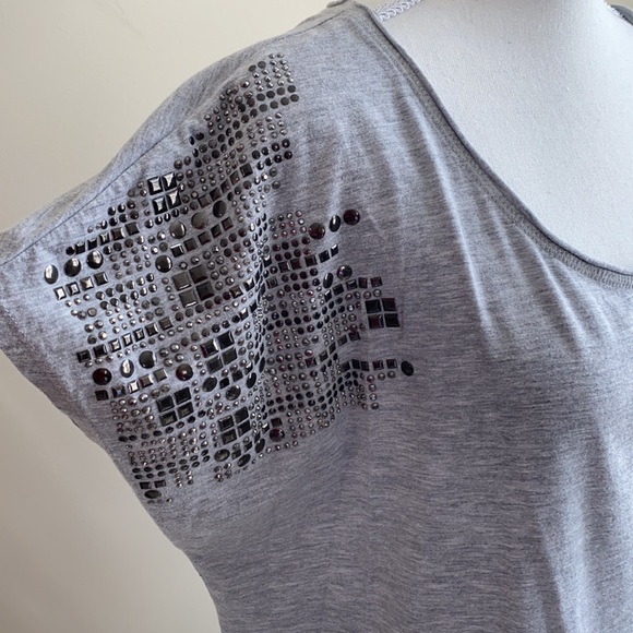 Avenue women’s top grey short sleeve Size 18/20 - Picture 2 of 7